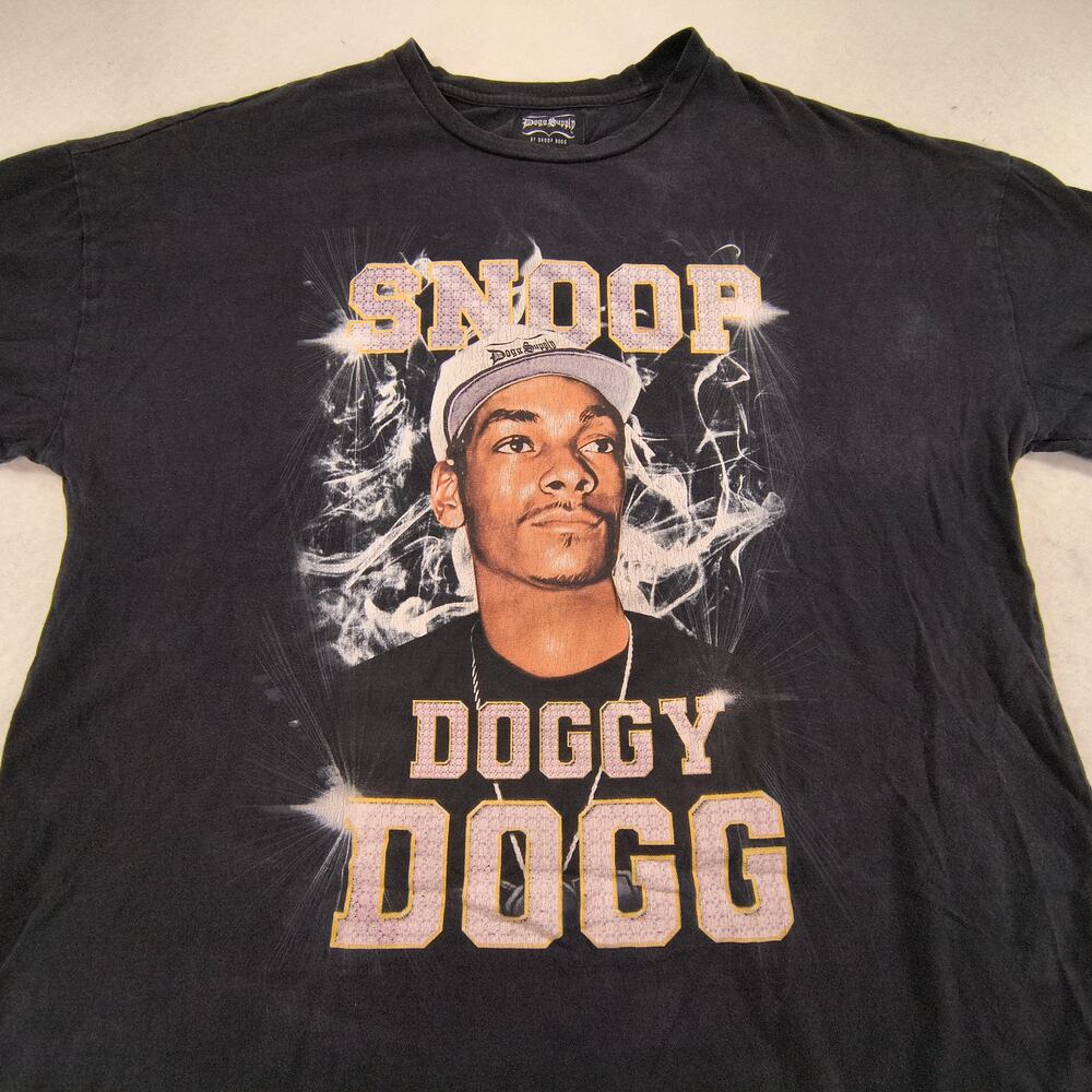 Snoop Doggy Dogg Rap Short Sleeve Crew Neck Shirt Mens Size Large L Black